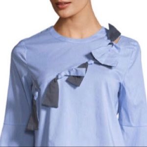 Marled Tie Blouse with bell sleeves, size S